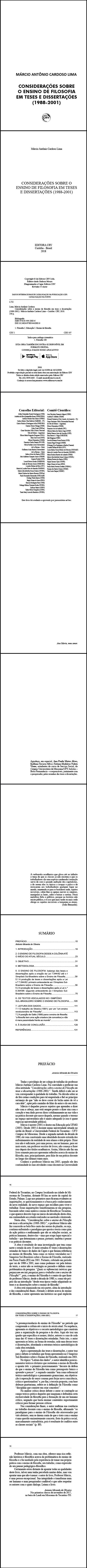 CONSIDERAÇÕES SOBRE O ENSINO DE FILOSOFIA EM TESES E DISSERTAÇÕES (1988-2001)